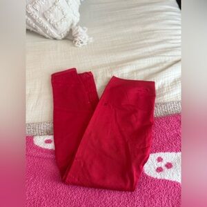 Red fabletics leggings with mesh